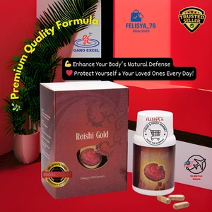 Gano Excel Reishi Gold (Lingzhi) Ganoderma Lucidum Reishi Mushroom 100 Capsules - Picture 1 of 6