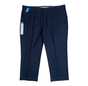 Haggar Cool 18 PRO Mens Classic-Fit Flat Front Pants Big Tall Navy 46x29 NWT - Picture 1 of 7