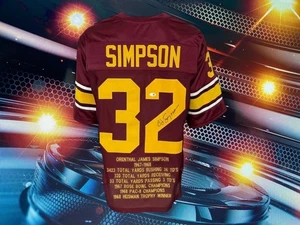 O.J. SIMPSON AUTOGRAPHED CUSTOM USC TROJANS STAT JERSEY JSA AUTHENTICATED - Picture 1 of 2