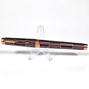 Parker Luxus Premier Tintenroller - brauner Lack rosa vergoldeter Besatz - neu aus altem Lagerbestand - Bild 1 von 21