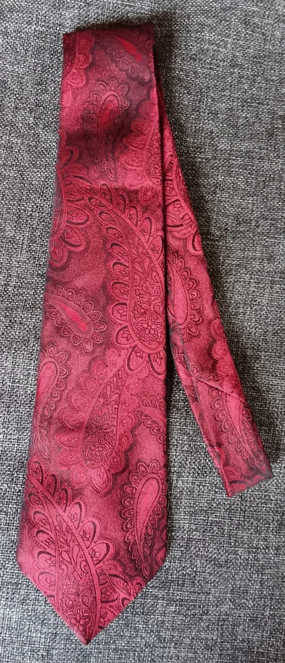 Corbata Años 70 80 90 Y2K Para Hombres Oscar De LA Renta Rojo Negro 3.5 Ancho 57 Largo Foto 1 de 4