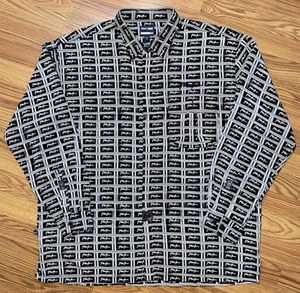Camicia Vintage Y2K Phat Farm Stampa All Over Bottoni 2XL Hip Hop Baggy Skater - Foto 1 di 8