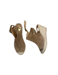 New Kanna brown suede open toe espadrille sandal bootie bucle detail 6.5 - Picture 1 of 5