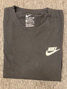 Mens Nike T shirt Crew Neck Short Sleeve Sports Casual Gym Small Logo Black XL - Picture 1 of 4