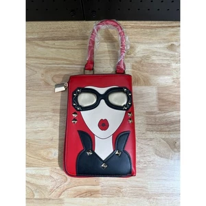 Borsetta e Borse Donna - Novità Lady Face Manico Superiore Borsa a Tracolla Rossa -NUOVA SENZA ETICHETTE - Foto 1 di 5