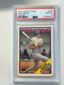 Topps Traded Tiffany #40T 1988 Kirk Gibson PSA 8 - Imagen 1 de 2