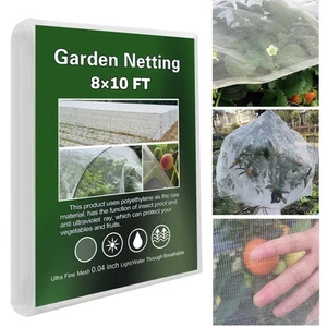 Garden Netting Ultra Fine 8x10Ft, Plant Covers, Barrier Mesh for Plant Vegeta... - Picture 1 of 6