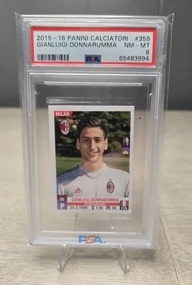 2015-16 Panini Calciatori #359 Джанлуиджи Доннарумма дебютант стикер карта RC PSA 8 - Изображение 1 из 2