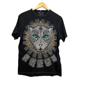 Ay Guey Shirt Womens XL Black Balam Azul Tiger Graphic Mexico Art Tee NWT - Picture 1 of 6