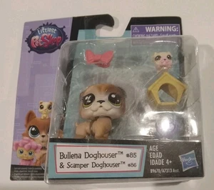 Hasbro Littlest Pet Shop Pet Pairs #85 Bullena Doghouser Bulldog #86 Scamper NEW - Picture 1 of 2