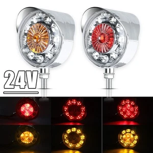 LED Side Marker Light Turn Signal Brake DRL Semi Truck Trailer Fender Red/Amber - Picture 1 of 6