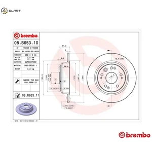 2x BRAKE DISC 08.B653.11 FOR HONDA ACCORD/VII/Tourer K24A1/K24A2/K24A3 2.4L 4cyl - Picture 1 of 10
