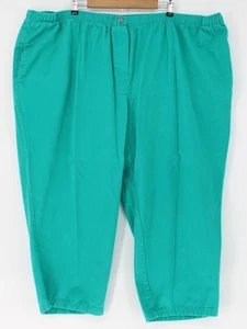 Woman Within Pants Womens 36W Petite Crop Elastic Waist Relaxed Fit Green - Picture 1 of 5