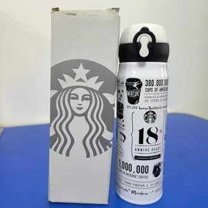 Nueva Taza Térmica Starbucks 18 Aniversario Taza Portátil con Tapa Coleccionable - Imagen 1 de 6