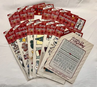 Lot of 14 First Impressions Plaid Rub-On Transfers Christmas Crafts Scrapbook - Image 1 of 4