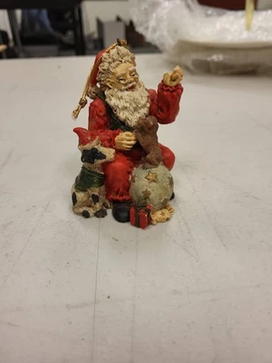 Santa Claus Dog Ornament Figurine Christmas Holiday Tree Decoration Decor - Image 1 of 4