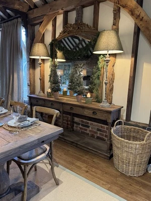 Farmhouse Large 4 Drawer Reclaimed Elm Console Table - Image 1 of 4