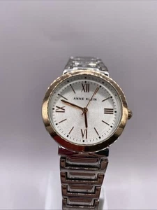 Anne Klein Womens Worn Silver Copper Color Worn Watch New Battery Works - Picture 1 of 4