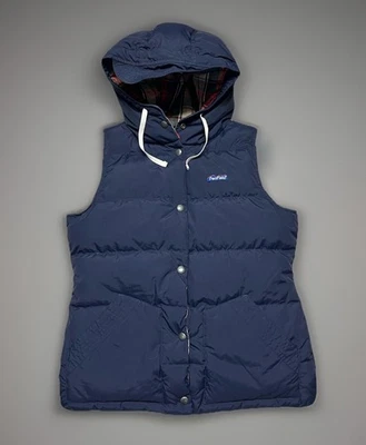 Penfield 80% Down Puffer Vest Navy Blue Plaid Lined Hooded Outdoors Winter Sz M - Image 1 of 4