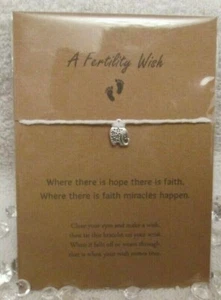 Handmade Wish Bracelet / Recycled Card ~ Baby / Fertility Wish ~ Gift - Picture 1 of 2
