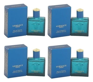 PACK OF 4* VERSACE EROS Cologne Mini 0.17 oz 5 ml Eau de Toilette Splash for Men - Picture 1 of 1