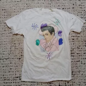 Vintage Elvis Presley Hemd Large weiß Bügelbild DIY Handarbeit Einzelnaht 90er - Bild 1 von 8