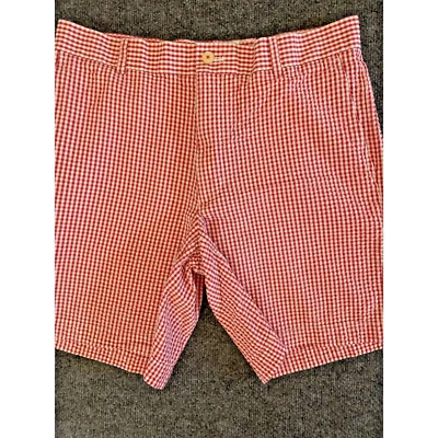 SOUTHERN TIDE Men's 33 Seersucker 9" Skipjack Shorts Pink/White Summer Classic - Image 1 of 4