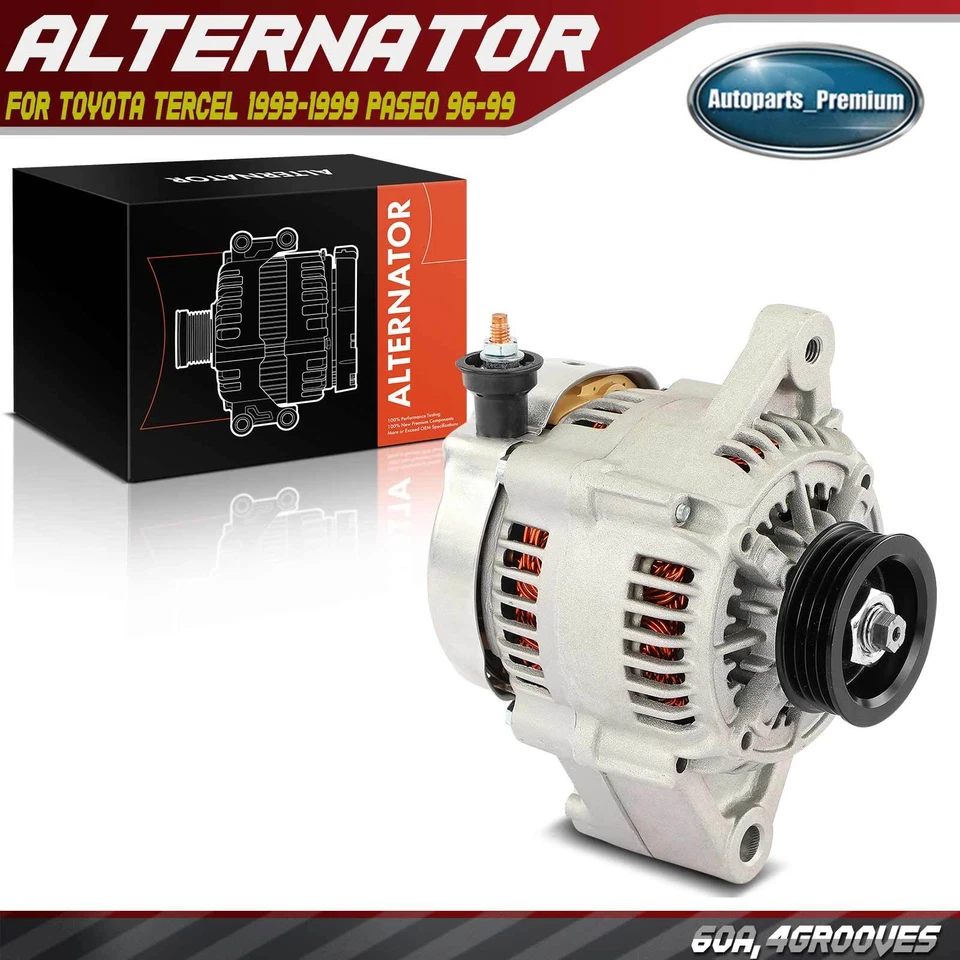 Alternador para Toyota Tercel 1993-1999 Paseo 96-99 60A 12V CW polea de 4 ranuras Foto 1 de 4