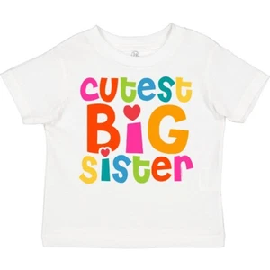 Inktastic Cutest Big Sister Toddler T-Shirt Colorful Heart Bright Sibling Child - Picture 1 of 14