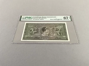 Luxembourg 100 Francs P-13a 1956  PMG 67 EPQ - Picture 1 of 4