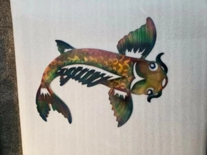Metal wall Hanging art fish indoor outdoor house decor patio garden hallway Koi - Picture 1 of 2