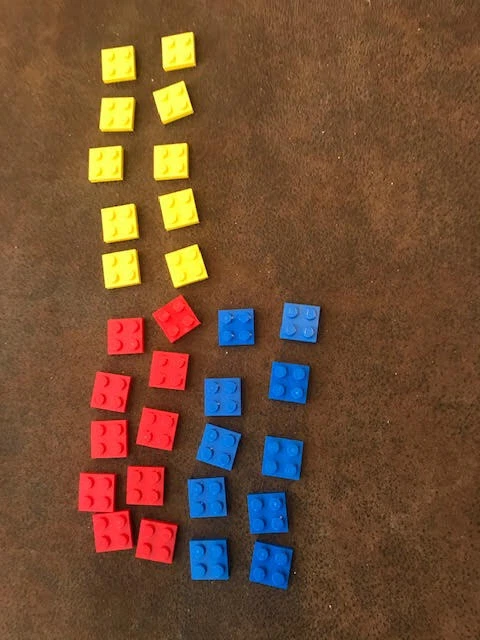 Lego 2x2 plate x10 - you choose color gray/blue/black/red/tan/yellow - Image 1 of 1