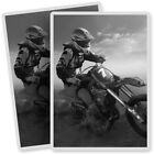 2 x Vinyl Stickers 7x10cm - BW - Motocross Biker Bike  #38512