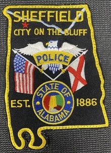 Parche de hombro uniforme de la policía de Sheffield, Alabama. - Imagen 1 de 1