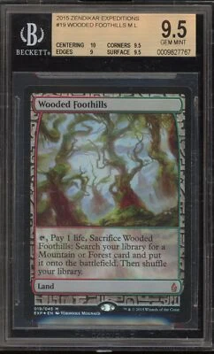 Magic the Gathering MTG Wooded Foothills Zendikar Expeditions Foil #019 BGS 9.5 - Image 1 of 2