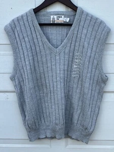 Vintage London Fog Sweater Vest men's  Gray Tight Knit Ribbed XL - Picture 1 of 4