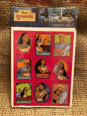 Vintage Hallmark Expressions Disney Pocahontas Stickers 4 Sheets NIP New OOP Htf - Image 1 of 4