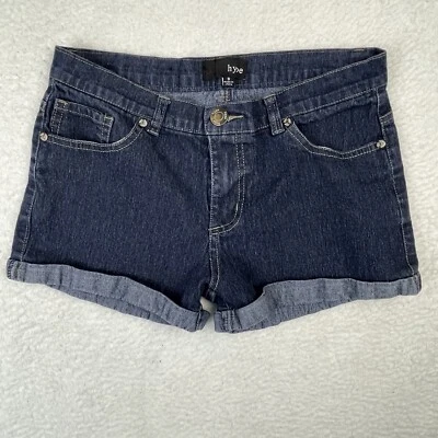 Pantalones Cortos Hype Adolescentes Talla 9 (27x2.5 Actual) Azul Denim Tiro Bajo Puños Pantalones Cortos Foto 1 de 4
