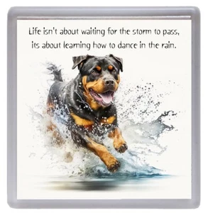 Rottweiler Dog Coaster/Drinks Mat "Life isn't about...... - Picture 1 of 3