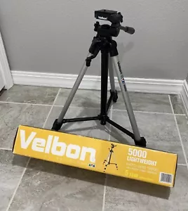 VELBON Photo/Video Tripod 5000 3-Way Panhead 360° Tilt w/Quick Release Plate - Picture 1 of 23