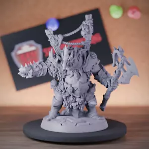 Goblin Chieftain Miniature Warrior Goblin Mini DnD 5e TTRPG Pathfinder - Foto 1 di 8