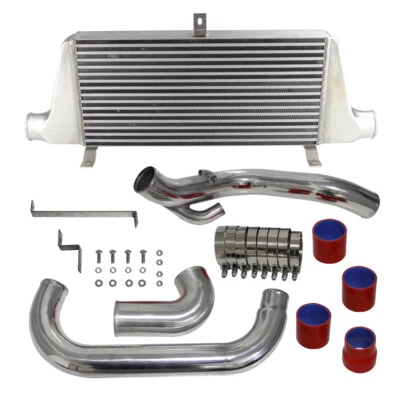 Kit intercooler de aluminio de montaje delantero para Nissan Silvia S14 S15 SR20DET 93-02 rojo Foto 1 de 4