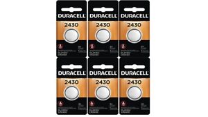 6 x 2430 Duracell Coin Cell Batteries - Lithium 3V - (5011LC, ECR2430, L20)