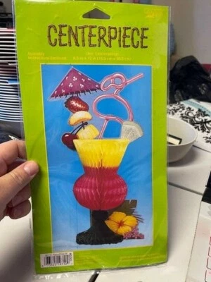 Tropical Drink Luau Centerpiece 6.5" x 12" New!!!  - Image 1 of 2