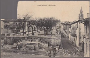 MONTAGNAC 34 Esplanade animée CPA écrite à Laure Vigouroux 34 Fabrègues 1900-10 - Imagen 1 de 2
