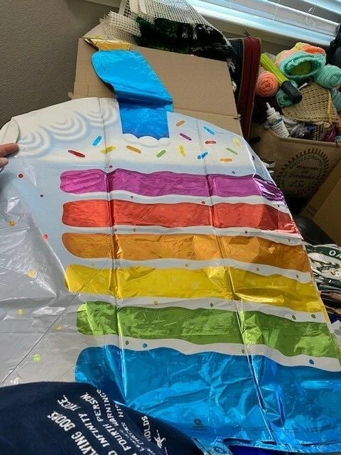 42" Rainbow Cake & Candle Birthday Foil Mylar Balloon New!!! - Image 1 of 1