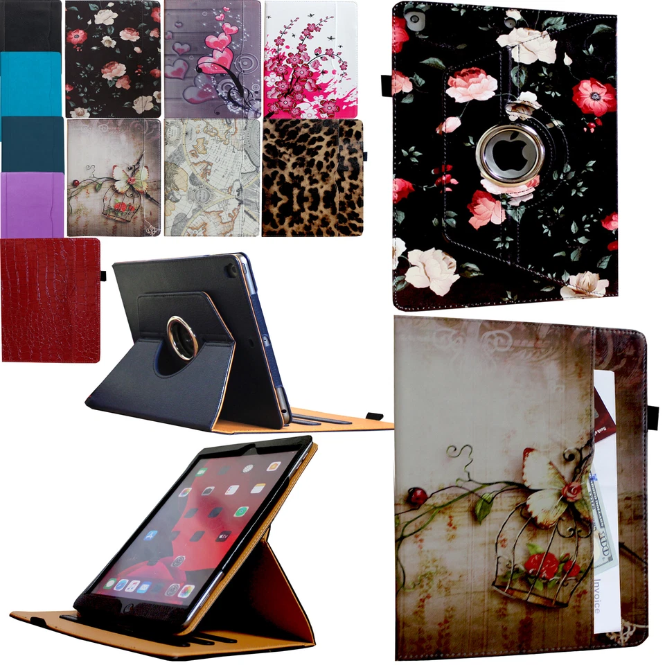 360 Rotating Smart Case Magnetic Cover with Pocket Pen Holder for Old &New iPad  - Image 1 of 1