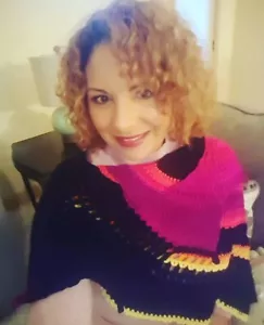 Crochet Multicolor Shawl Dragon Tale Pattern - Picture 1 of 3