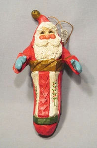 House of Hatten 1992 Santa in Stocking Christmas Ornament with Original Tag - Picture 1 of 4