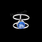 Artisan Tanzanite Gemstone 925 Sterling Silver Handcrafted Charm Ring For All